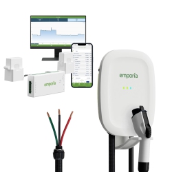 EMPORIA Energy 48A Wi-Fi Level 2 Hardwired J1772 Ev Charger With Load Management In White