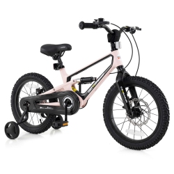 COSTWAY 16 Inch Children Bicycle With Training Wheels & Double Disc Brakes Adjustable Seat Magnesium Alloy