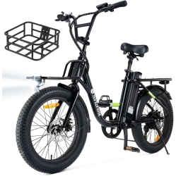 ISINWHEEL U7 Adults Electric Cargo Bike \w Basket(500W Motor/ 80Km Range/ 32Km/h Top Speed/20"×3.0 Fat Tire/48V 10.4H/ul2849 & Cfr1512