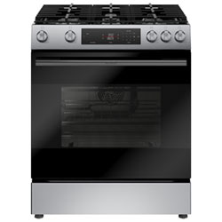 Bosch 100 Series 30" 5.8 Cu. Ft. True Convection Freestanding Gas Air Fry Range (HGF1050MUC) - Stainless