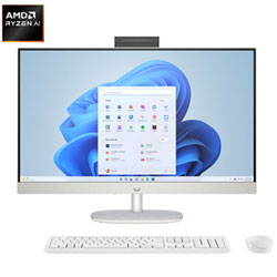 HP 27" CoPilot+ PC All-In-One PC - Shell White/Dark Grey (AMD Ryzen AI 7 350/16GB RAM/1TB SSD/Win11) - Only at Best Buy