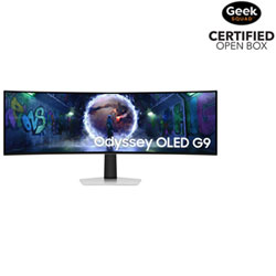 Open Box - Samsung Odyssey G9 49" QHD 240Hz 0.03ms GTG Curved OLED G-Sync/FreeSync Gaming Monitor (LS49DG936SNXGO) - Silver - Only at Best Buy
