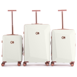 WINGOMART 3-Piece Luggage Set Lightweight Durable PC+Abs Hardshell, Double Spinner Wheels, Tsa Lock - 20In/24In/28In- Ivory In Sand