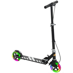 QABA Scooter for Kids Ages 3-8, Folding Lightweight Kick Scooters \w Light Up Wheels, 4 Levels Adjustable Handlebar, Rear Brake & Handbrake For