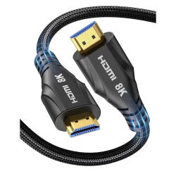 NIERBO 2.1 HDMI Cable 25 Feet - 8K Ultra High Speed HDMI Cable/48GBps/8K 60Hz/4K 120Hz/braided/earc for HDtv, Ps5, Ps4, Xbox, Blu-Ray