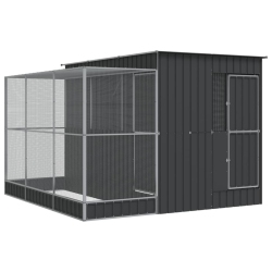 VIDAXL Aviary With Extension 290X303X216 Cm Steel In Silver