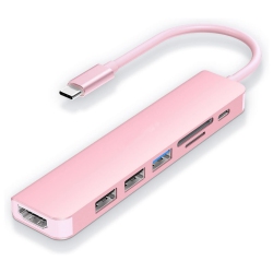 NIERBO 7 In 1 USB C Hub Multiport Adapter \w USB C to HDMI, USB C to Sd/micro Sd Card Reader/USB 3.0&2.0/100W Power Delivery for New Macbook Air/pro