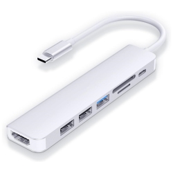 NIERBO 7 In 1 USB C Hub Multiport Adapter \w USB C to HDMI, USB C to Sd/micro Sd Card Reader/USB 3.0&2.0/100W Power Delivery for New Macbook Air/pro