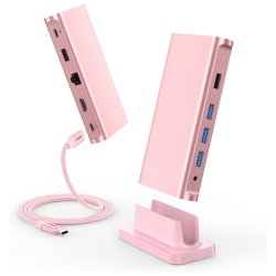 NIERBO USB C Docking Station 100W Pd, 4K HDMI, Gigabit Ethernet Dock, USB 3.0/2.0 & Aux Hub 2022-2016 Macbook Pro, Mac Air/surface, Steam