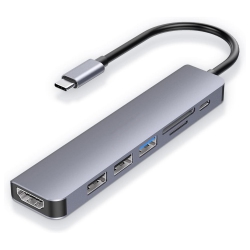 NIERBO 7 In 1 USB C Hub Multiport Adapter \w USB C to HDMI, USB C to Sd/micro Sd Card Reader/USB 3.0 & 2.0/100W Power Delivery for Macbook Air/pro