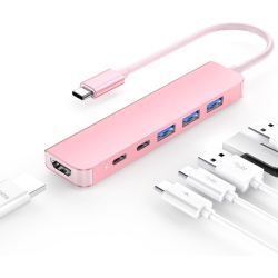 NIERBO 6 In 1 USB C Hub Multiport Adapter \w USB C to 4K HDMI, USB C Data Port, USB 3.0, 100W Pd Compatible Macbook Pro/mac Air, Iphone 15 Pro/max