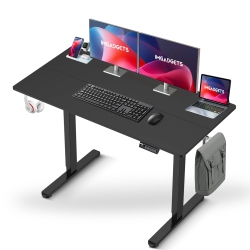 IMGADGETS Standing Electric Adjustable Desk | 47" X 24" Large Workspace \w 2 Hooks | Ergonomic Sit-Stand Desk | 3-Memory Settings | Height