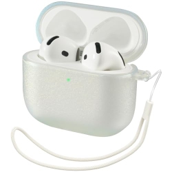 ORNARTO Compatible With Airpods 4 Case With Lanyard - Soft Skin, Visible Led, Protective Case for 4Th Gen (2024)-Glitter