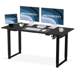 MOTIONGREY Ergo2 Pro - Adjustable Electric Standing Desk \w Memory Settings - 55" X 28" Top Frame - Ergonomic Sit-To-Stand Desk for Home And