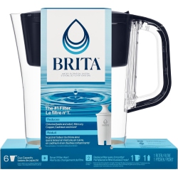 BRITA 6 Cup Filter Pitcher With Smart Light Indicator, Reduces Chlorine Taste And Odour From Tap Water, Filters 151 Litres, Denali In Black