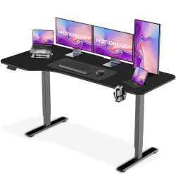 MOTIONGREY Ergo2 - Adjustable Left L-Shaped Electric Standing Desk \w Memory Settings - 63" X 24" Top Frame - Ergonomic Desk for Home And Office