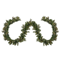 NORTHLIGHT Pre-Lit Savannah Spruce Artificial Christmas Garland - 9' X 12" - Clear Lights