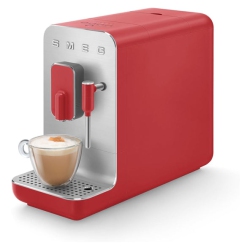 SMEG - Fully Automatic Espresso Machine With Integrated Grinder Steam Wand 6 Presets Programmable Bcc02Rdmus In Red