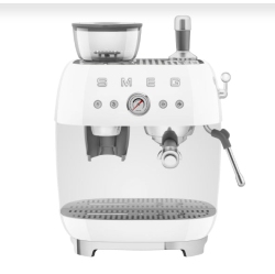 SMEG - Manual Espresso Coffee Machine With Frother & Coffee Grinder Egf03Whus- In White