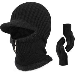PETGINHOME - Thermal Cycling Ski Beanie Hat With Neck Warmer, Winter Balaclava for Men &women In Multicolor
