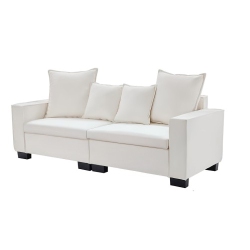 ALL YOU NEED 82" Inch Modern Sofa, 2 Seater Modular Sofa With Extra Wide Armrests & 4 Throw Pillows for Home, Living Room