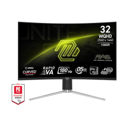 MSI 31.5" 2560 X 1440 (Qhd) 180Hz 0.5Ms (Gtg) Curved Rapid Va With Quantum Dot Gaming Monitor Tilt Swivel Height Adjustable (Mag 325Cqrf Qd E2)
