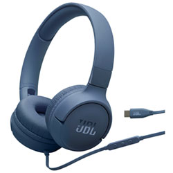 JBL Tune 520C USB-C On-Ear Wired Headphones - Blue