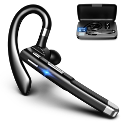 MYACUC Bluetooth Headset Wireless Headset With Microphone Bluetooth Earpiece Trucker Headset-Black
