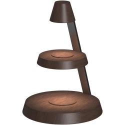 HTUTWOO Magnetic Wireless Charger 3 In 1 Tower Standing Upright Double Layer Night Light High-Power Convenient (Wood Grain Style)