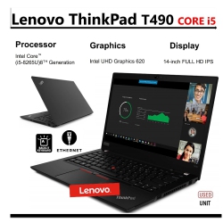 LENOVO Thinkpad T490 Laptop - 35.6 Cm (14") - Intel® Core I5-8265U - 16 GB Ddr4-Sdram - 1Tb SSD - Wi-Fi 5 - Windows 11 Pro - - (Refurbished
