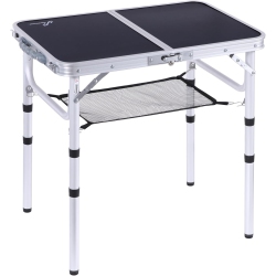 PETGINHOME Folding Camping Table, Adjustable Folding Table Portable Camp Tables With Mesh Layer for Outdoor Camp, Picnic, Bbq