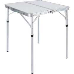 PETGINHOME 2 Feet Folding Table, Foldable Table Adjustable Height, Lightweight Portable Aluminum Camping Table, 2 Heights, 68D X 59W X 59H Cm