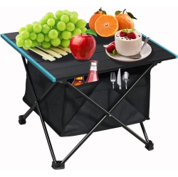 PETGINHOME Folding Table, Portable Camping Table Aluminum Beach Table With Carry Bag, Lightweight Folding Patio Table for Bbq, Picnic, Camping-Small