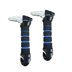 MYACUC 3 In 1 Portable Door Assist Handle, Security Hammer, Belt Cutter, Car Cane for Elderly(2PCs)-Blue