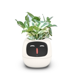 MYACUC Smart Flowerpots, Smart Pet Planter, Ai Planter, Intelligent Flowerpots, 7 Smart Sensors, for Living Room Bedroom Office, Plant Free-White