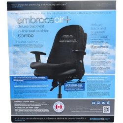 INNOTECH PRODUCTS Embraceairplus Deluxe Backrest & Inline Seat Cushion Combo - Blk