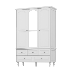 HOMSEE Freestanding Wardrobe With Hanging Rods, Adjustable Shelves, And 5 Drawers – Spacious Storage for Bedroom (47.2" W X 20" D X 70.9" H)