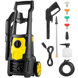 VEVOR Electric Pressure Washer, 2000 Psi, Max. 1.76 Gpm Power Washer W/ 30 Ft Hose, 5 Quick Connect Nozzles, Foam Cannon, Portable to Clean Patios