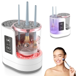 MYACUC Electric Makeup Brush Cleaner Machine \w Makeup Brush Dryer-Holder, Portable Automatic USB Cosmetic Brushes Cleaner Tool for All Size Beauty