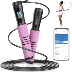 RENPHO Smart Jump Rope, Cordless Jump Rope, High-Speed Jump Rope \w Counter, Fitness Skipping Rope \w App Data Analysis, Workout Jump Ropes for Home