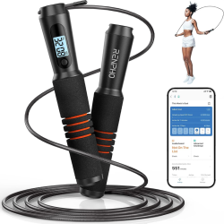 RENPHO Smart Jump Rope, Cordless Jump Rope, High-Speed Jump Rope \w Counter, Fitness Skipping Rope \w App Data Analysis, Workout Jump Ropes for Home