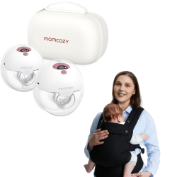 MOMCOZY M5 All-In-One Breast Pump, 3 Modes 9 Levels & Baby Carrier, Ergonomic, Cozy And Lightweight