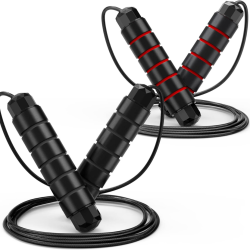 PRIME MADE Jump Rope, Tangle-Free Rapid Speed Jumping Rope Cable \w Ball Bearings for Women, Men, And Kids, Adjustable Steel Jump Rope Workout \w