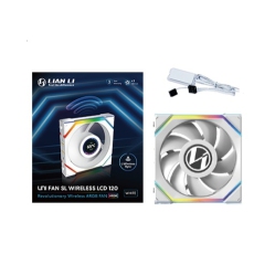 LIAN-LI Fan 12Sllcd1W1W Uni Fan Sl 2.4Ghz Wireless 1.6" Lcd RGB 120MM Fan In White