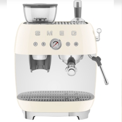 SMEG - Manual Espresso Coffee Machine With Frother & Coffee Grinder Egf03Crus- Cream