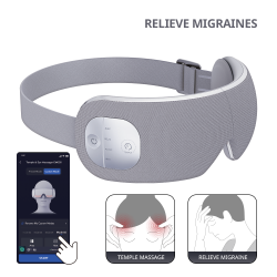 BREO Em005 Temple And Eye Massager \w Heat Best Eye Massager for Migraines Headaches Dry Eyes Rechargeable Portable Eye Massager for Relaxation