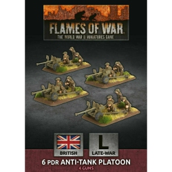 BATTLEFRONT Flames Of War British 6 Pdr Anti-Tank Platoon (X4 Plastic) New