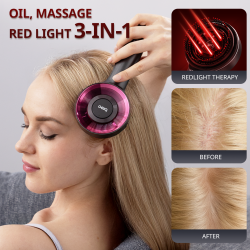 BREO Scalp3 Scalp Massager Comb Anti Hair Loss Scalp Massaging Brush Hair Growth Care Scalp Hair Therapy Scalp Reduction Redlight Infrared Therapy