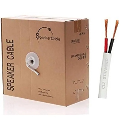 GENERIC 2-Conductor Speaker Cable, 18Awg, Cl2 Fire Rated, 500 Feet Length In White