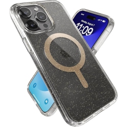 SPECK Presidio Lux Magsafe Clear/with Giltter Case - Iphone 15 Pro Max In Gold